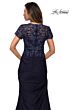 La Femme 27989 Lace Back Short Sleeve Dress