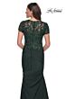 La Femme 27989 Lace Back Short Sleeve Dress