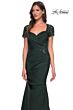La Femme 27989 Lace Back Short Sleeve Dress