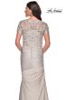 La Femme 27989 Lace Back Short Sleeve Dress