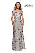 La Femme 27991 Short Sleeves Embroidered Dress