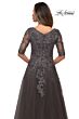 La Femme 27993 Elbow Sleeve V-Neck Dress