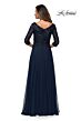 La Femme 27998 Sequin Bodice Three Quarter Sleeve Dress