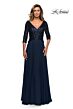 La Femme 27998 Sequin Bodice Three Quarter Sleeve Dress
