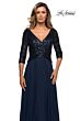 La Femme 27998 Sequin Bodice Three Quarter Sleeve Dress