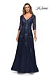 La Femme 28000 V-Neck Embroidered Dress