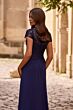 La Femme 28029 Lace Yoke Ruched Bodice Dress