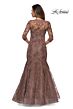 La Femme 28033 Queen Anne Neckline Lace Dress