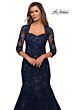 La Femme 28033 Queen Anne Neckline Lace Dress