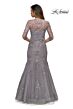 La Femme 28033 Queen Anne Neckline Lace Dress