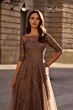 La Femme 28036 Boat Neckline Lace Dress