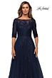 La Femme 28036 Boat Neckline Lace Dress