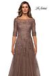 La Femme 28036 Boat Neckline Lace Dress