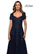 La Femme 28037 Short Sleeves Floral Dress
