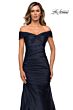 La Femme 28047 Off The Shoulder Ruched Dress