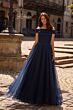 La Femme 28051 Off The Shoulder Sparkle Dress