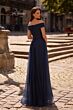 La Femme 28051 Off The Shoulder Sparkle Dress