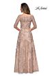 La Femme 28053 Portrait Neckline Illusion Sleeves Dress