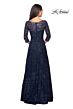 La Femme 28053 Portrait Neckline Illusion Sleeves Dress