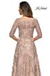 La Femme 28053 Portrait Neckline Illusion Sleeves Dress