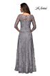 La Femme 28053 Portrait Neckline Illusion Sleeves Dress