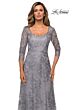 La Femme 28053 Portrait Neckline Illusion Sleeves Dress