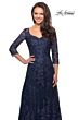 La Femme 28053 Portrait Neckline Illusion Sleeves Dress