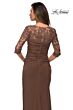 La Femme 28056 Lace Sleeves Ruched Dress