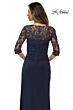 La Femme 28056 Lace Sleeves Ruched Dress