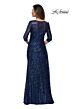 La Femme 28065 Three Quarter Sleeves Sequin Dress
