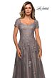 La Femme 28091 Portrait Neckline Lace Dress