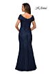 La Femme 28099 Cap Sleeve V-Neck Dress