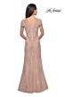 La Femme 28099 Cap Sleeve V-Neck Dress