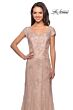 La Femme 28099 Cap Sleeve V-Neck Dress
