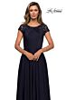 La Femme 28100 Cap Sleeve Scoop Neck Dress