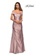 La Femme 28103 Off The Shoulder Ruched Dress