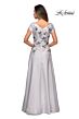 La Femme 28105 Floral Bodice Cap Sleeves Dress