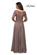 La Femme 28106 Lace Bodice Three Quarter Sleeve Dress