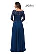 La Femme 28106 Lace Bodice Three Quarter Sleeve Dress