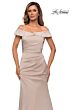La Femme 28110 Off The Shoulder Satin Dress