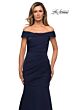 La Femme 28110 Off The Shoulder Satin Dress