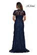 La Femme 28195 Short Sleeve Beaded Lace Dress