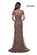 La Femme 28195 Short Sleeve Beaded Lace Dress