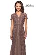 La Femme 28195 Short Sleeve Beaded Lace Dress