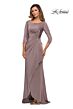 La Femme 28197 Wrap Skirt Three Quarter Sleeve Dress