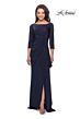 La Femme 28197 Wrap Skirt Three Quarter Sleeve Dress