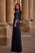 La Femme 27930 Court Neckline Sequin Dress