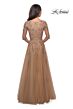 La Femme 27977 Illusion Sleeves Floral Appliques Dress