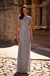 La Femme 29134 Beaded Lace Short Sleeve Dress