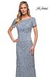 La Femme 29134 Beaded Lace Short Sleeve Dress